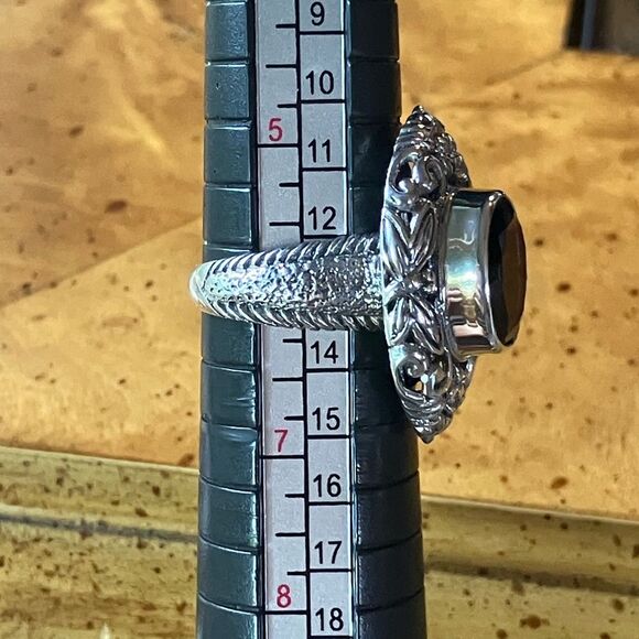 Moroccan Amethyst Sterling Silver Artistic Dragonfly Ring Size 6 - Picture 8 of 9